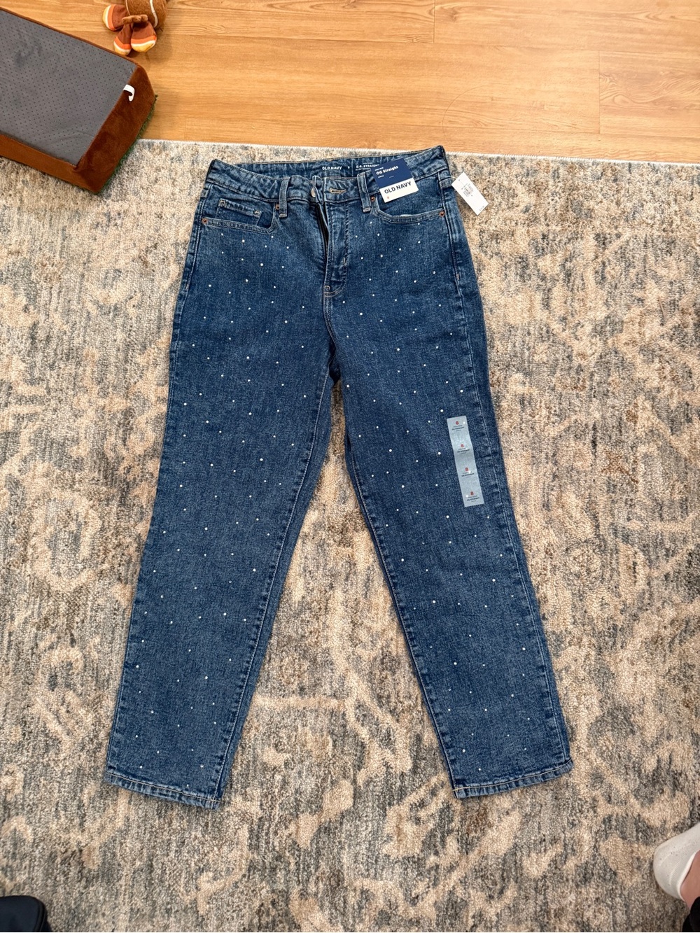Old Navy Dark Blue Pearl-Studded Women's Jeans